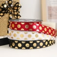 thumbnail image 5 of Zhuge Cintas para embalaje de cajas de regalo, cintas de poliéster con puntos pequeños estampadas en caliente, accesorios para moños, bolsa para embalaje de cajas de regalo con flores (roja), 5 of 5