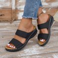 thumbnail image 3 of Orthopedic Sandals for Women Arch Support Slip on Slides Breathable Hollow out Slippers Comfortable Infoor Outdoor Walking Shoes Black Size 6.5, 3 of 7