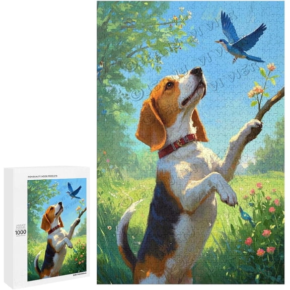 Beagle Dog Themed 500 Piece Jigsaw Puzzle for Adults, Challenging Puzzle, 20.5x15 in