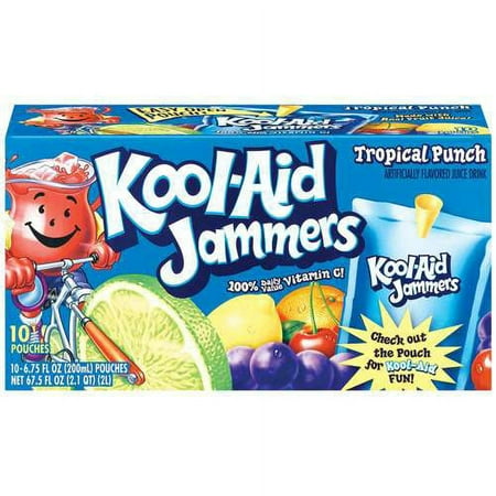 Kool-Aid Jammers Tropical Punch Juice Drink, 6.75 Fl. Oz., 10 Count