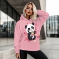 thumbnail image 5 of COEQINE Sweatshirts Pullover Casual Long Sleeves Women's Hoodies Soft Oversized Hooded Outfits Sweatshirt Y2K Cozy Fashion Loose Fit Crewneck Printing Panda Pink Lightweight, L, 5 of 7