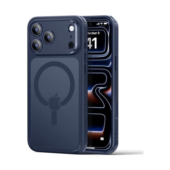 ZHU997 for iPhone 17 Pro Case, Camera Control, Compatible with MagSafe, Shockproof Military-Grade Protection, Magnetic Phone Case for iPhone 17 Pro, Classic Hybrid Case, Frosted Blue