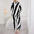 thumbnail image 5 of Kll Zebra Print Women'S Long Sleeve Pajamas With Pants Sleepwear Loungewear 2 Set-X-Large, 5 of 9