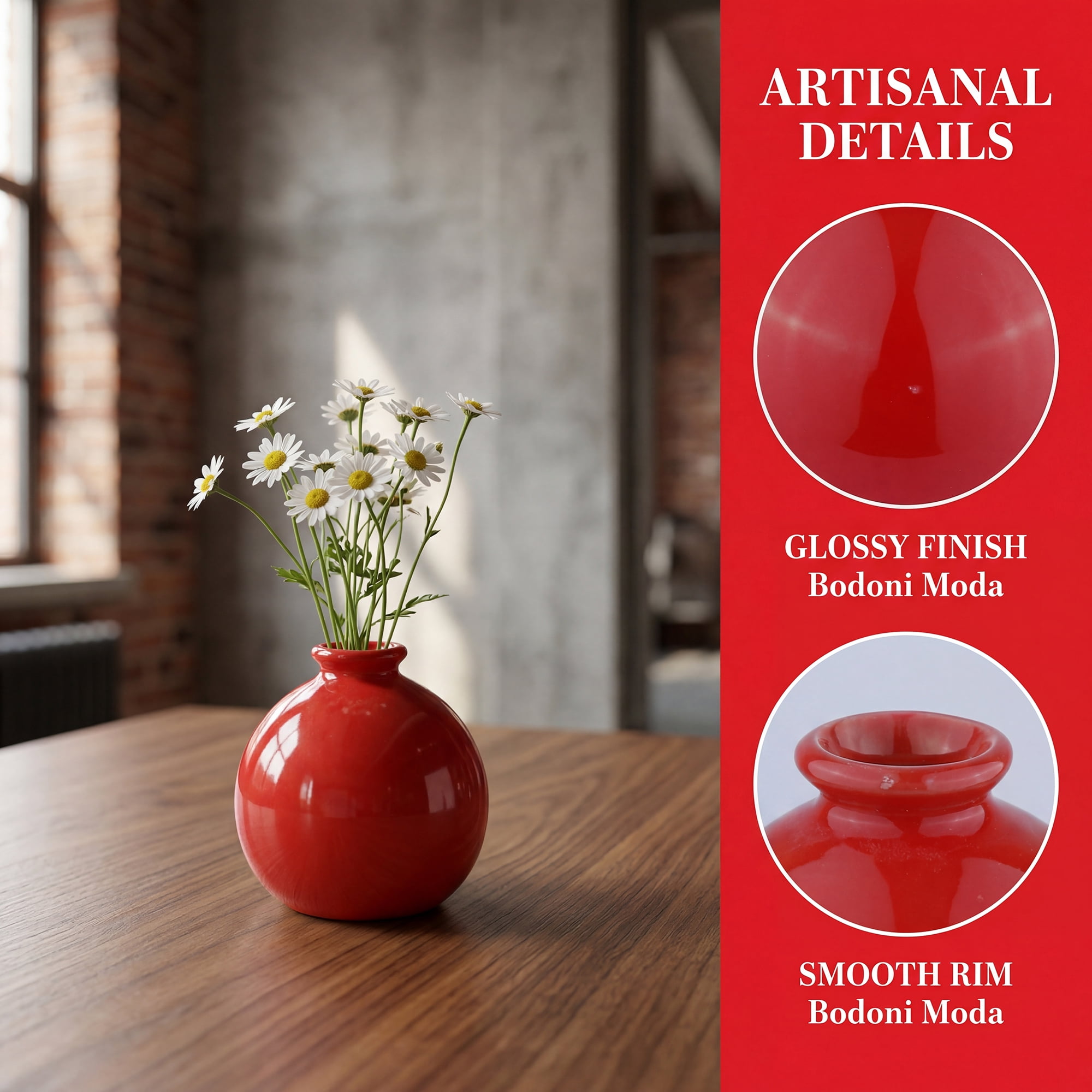 Unique Bargains Small Ceramic Bud Tiny Matte Decorative Vase Red 2.6"L x 2.6"W x 2.8"H