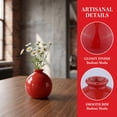 thumbnail image 2 of REGALWOVEN Small Ceramic Bud Vase, Short Round Flower Vase for Single Stem, Tiny Matte Decorative Vase for Shelf, Tiered Tray Red 2.6"L x 2.6"W x 2.8"H, 2 of 7