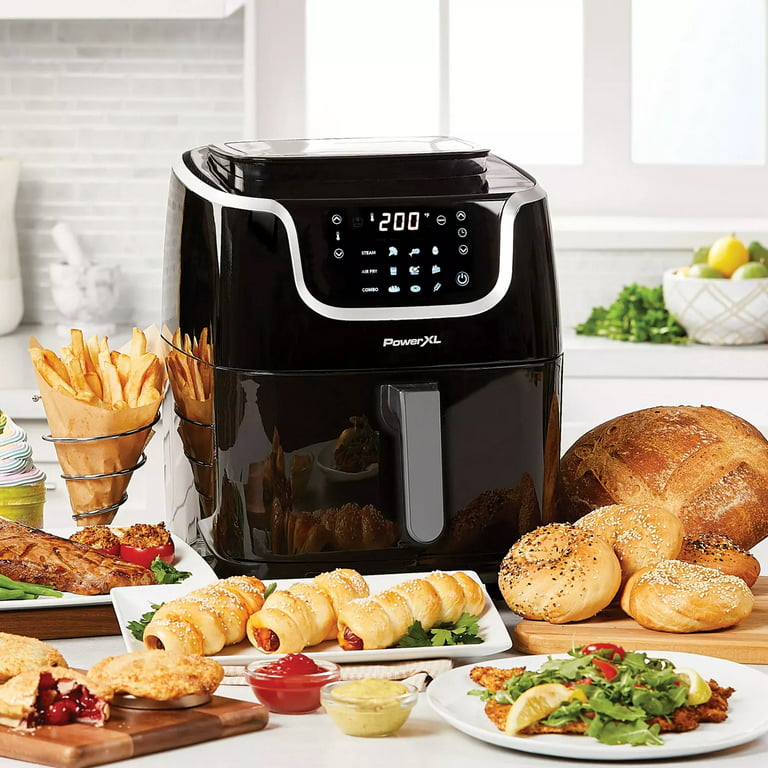 PowerXL 7-qt 10-in-1 1700W Air Fryer Steamer with Muffin Pan Black 