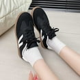 thumbnail image 5 of Womens Shoes,Fashion Sneakers Comfortable Lightweight for Everyday Wear Lace Up Fashion Sneakers for Soft Sole,Shoes for Women,Black,7, 5 of 9