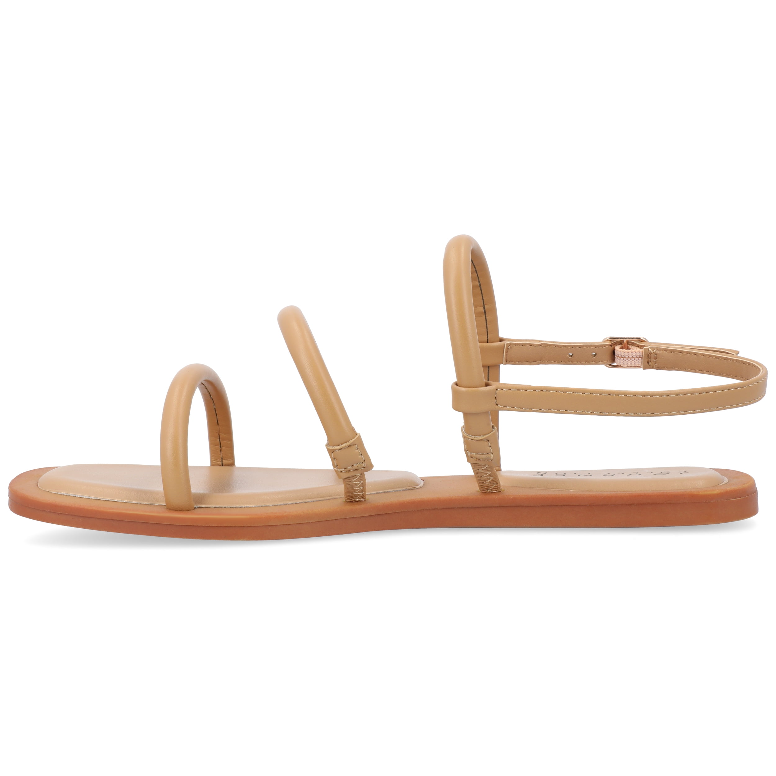 Journee Womens Karrio Buckle Sling Back Flat Sandals