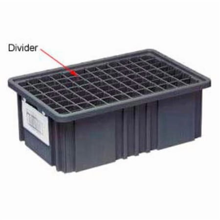 Quantum Storage Systems 334224 Conductive Dividable Grid Container Short Divider - DS92060CO - Black - Pack of 6