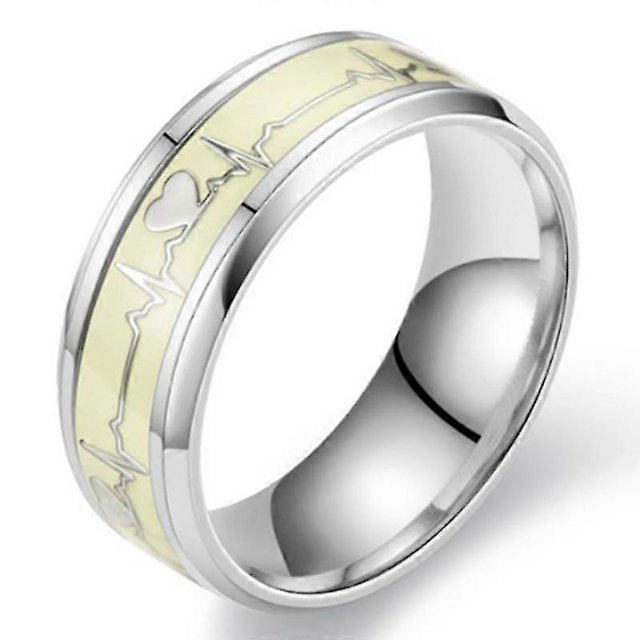Anillos de pareja de Acero inoxidable románticos Y2k shaofei con forma de corazón punk 10 plata