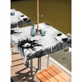 thumbnail image 2 of Outdoor Tablecloth with Umbrella Hole for Patio/Picnic/Party/Camping, Black White Football Waterproof Table Cloth Square Cover Washable, Grassland Modern Sporty Aesthetic (54"x 54"), 2 of 9