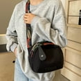 thumbnail image 5 of Stylish Women's Crossbody Bag Versatile Spring Summer Shoulder Shell Bag with Adjustable Straps Canvas Lightweight for Casual Daily Use, Black, 5 of 6