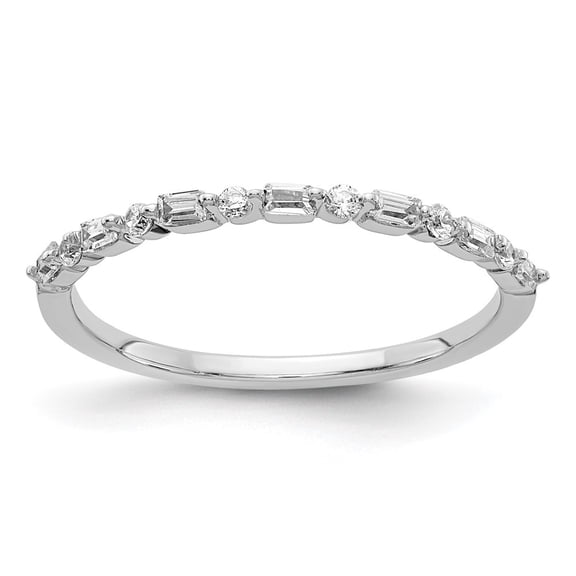 Diamond2Deal 10k White Gold Fancy Diamond Band for Women Size- 7