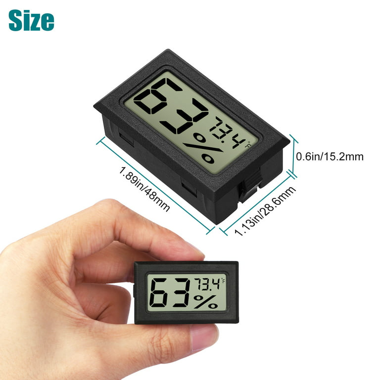 TSV Mini Digital Thermometer Hygrometer, Small Indoor Humidity Gauge with  Temperature Meter Sensor Fahrenheit (℉) for Humidor, Greenhouse, Reptile  Tank, Home, Jars 