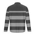 thumbnail image 5 of LMOIPLI Men's Long Sleeve Striped Shirts Button Down Collared Casual Work Golf Shirts Fashion Pullover Tee Tops Gray XXXL, 5 of 5
