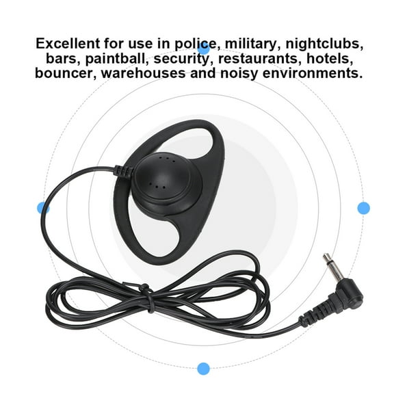 5PCS 3.5mm Jack d Shape Earpiece Headset for Two Way Radios Walkie Talkie