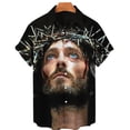 thumbnail image 4 of Camisetas gráficas de Jesucristo para hombres, ropa con estampado 3D, camisas hawaianas de playa, camisetas de manga corta Y2K, ropa vintage, blusa con solapa, 4 of 4