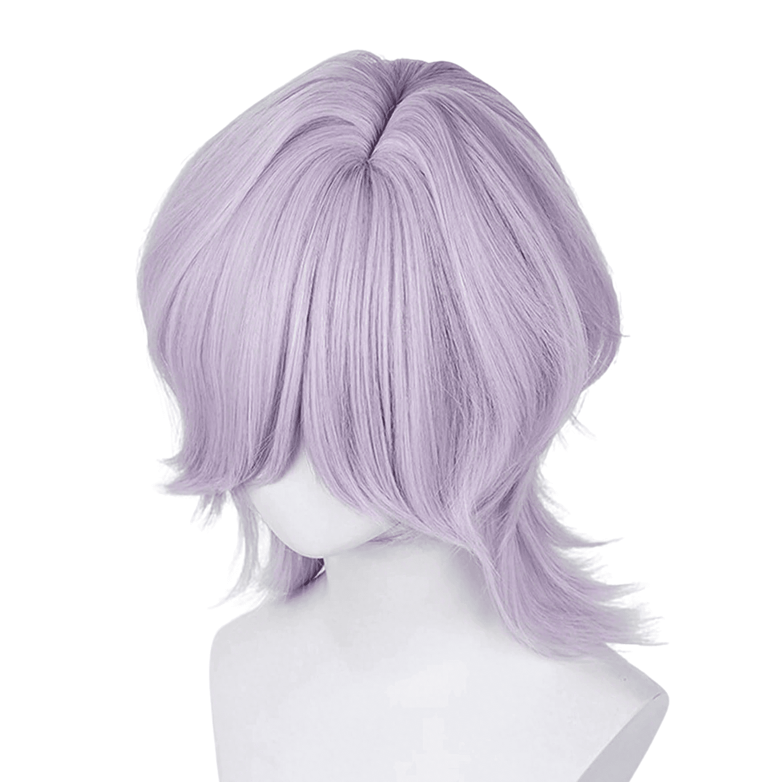 GOBWCOT Short Light Purple Anime Wig with Bangs 14.9" Men's Purple Spiky Layerd Wigs for Unisex Party