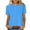 Sky Blue, variant on Turilly Fashionable Women's Casual T-Shirts Ladies Loose Fitting Round Neck Short Sleeve Solid Color Top Pink L