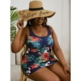 thumbnail image 7 of Womens Plus Size Tankini Bathing Suits Floral Print Swimsuits 2 Piece Swimwear Tankini top with Shorts, 7 of 7