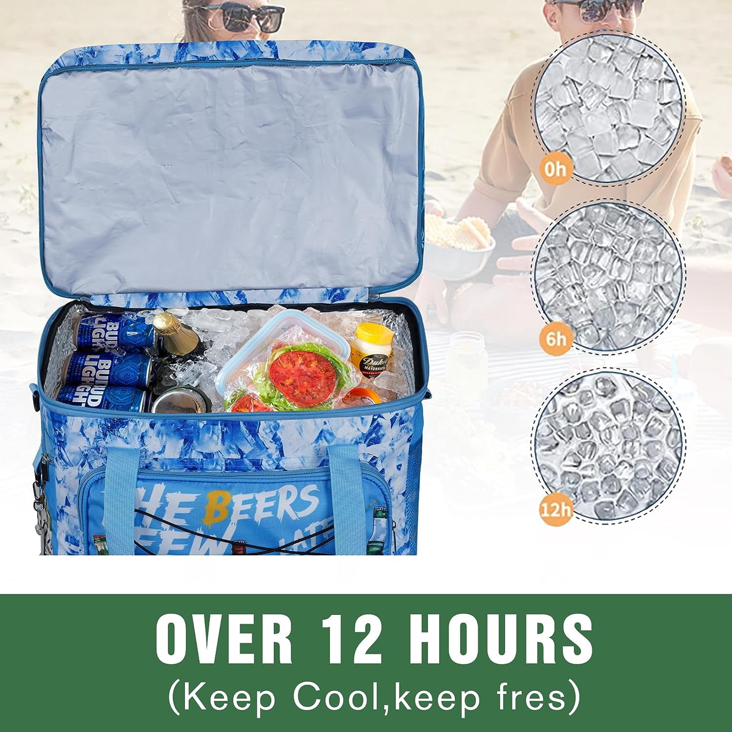 Conpaxye 60 Can Insulated Soft Sided Cooler Backpack, Gray