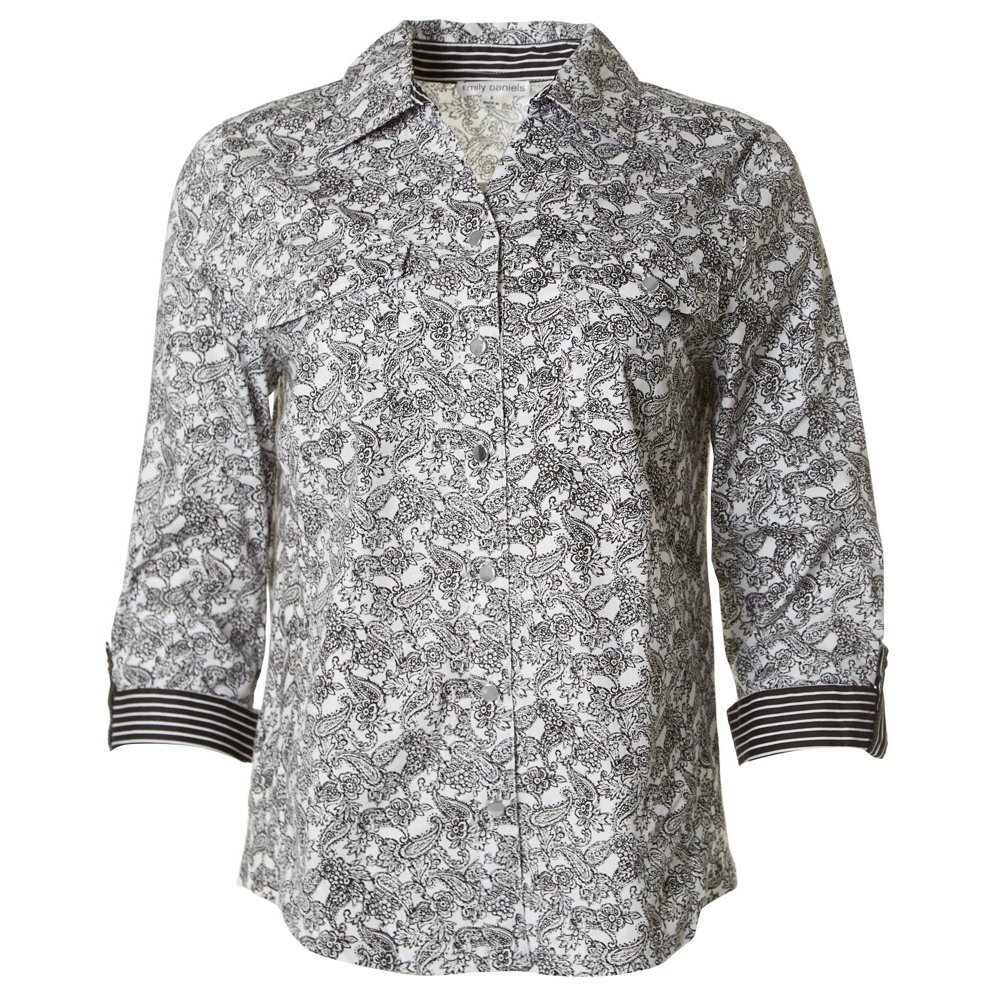 Emily Daniels Clothing Brand Tops Emily Daniels - Emily Daniels Womens Printed Button Down Top - Walmart