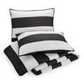thumbnail image 4 of Urban Playground Kids and Teens Lavelle Stripe Black/White 3-Piece Quilt Set, Full/Queen, 4 of 9