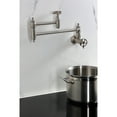 thumbnail image 4 of Kingston Brass KS3108RKZ Wendell Wall Mount Pot Filler Faucet with Knurled Handle, Brushed Nickel, 4 of 7