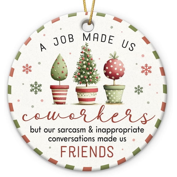 Coworker Christmas Ornament 2025 - Appreciation Gifts for Coworker Employee Boss Colleauge, Xmas Gifts for Coworkers, from Coworkers to Friends, Ceramic Ornaments for Christmas Tree