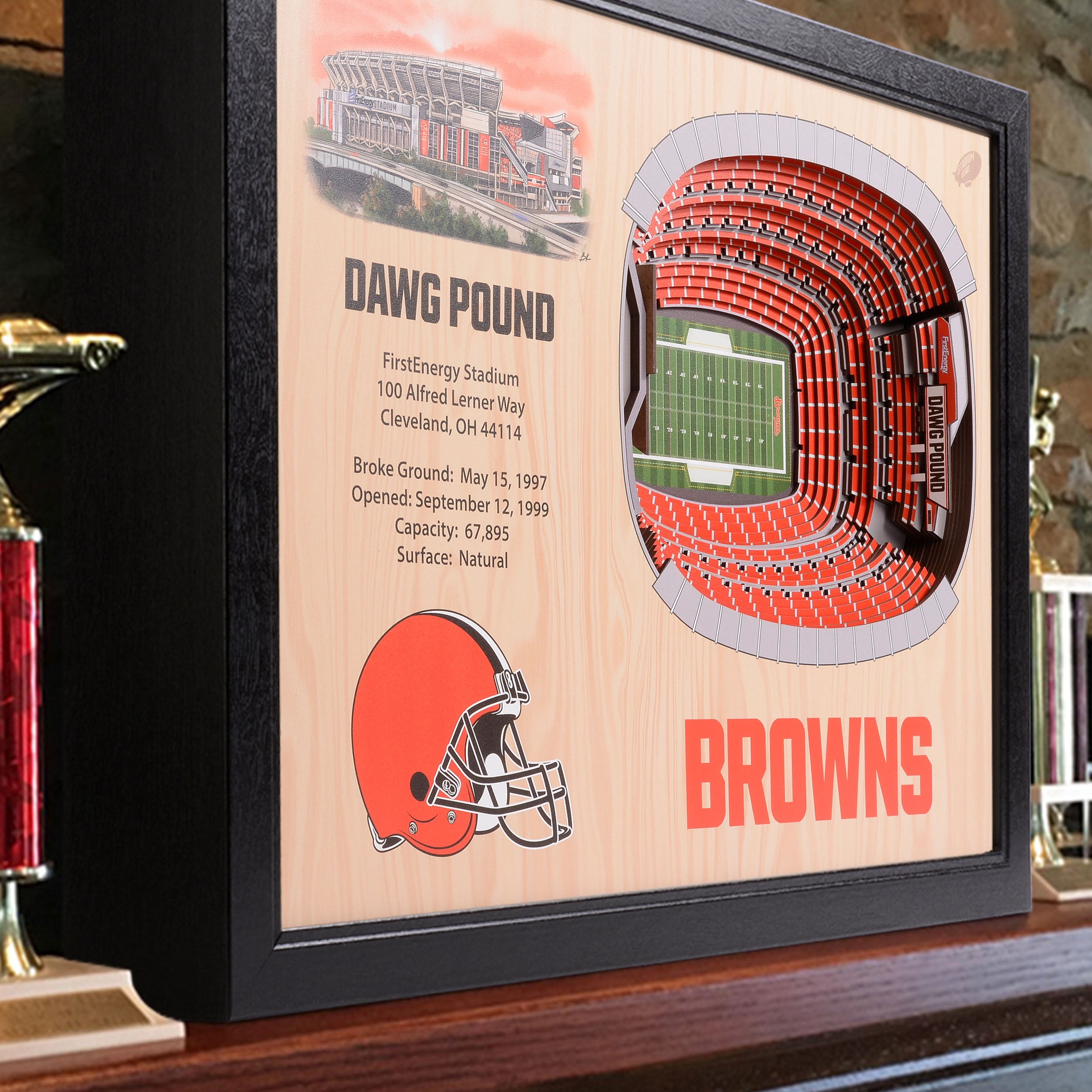 YouTheFan NFL Cleveland Browns 25-layer Stadiumview Wall Art