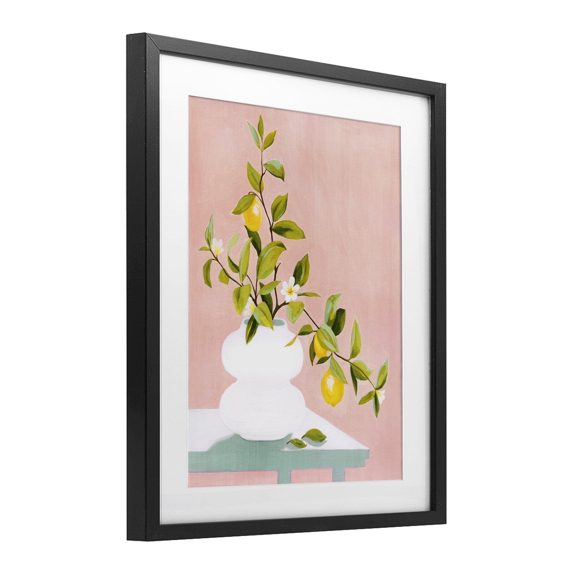 Stupell Industries Afternoon Limoncello Plant Black Framed Print Under Glass, design by Grace Popp