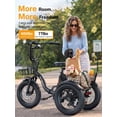 thumbnail image 2 of Jasion JT18 Step-Thru Electric Tricycle for Adults, 500W 3 Wheel Electric Bike with Front & Rear Baskets, 48V 13Ah Battery, 55-Mile Range, 18" Fat Tires, Black, 2 of 8