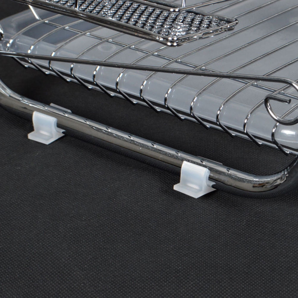WHAMVOX 2-Tier Dish Cup Drying Rack Kitchen Tool Drainer Stainless Steel Dryer Tray Dish Holder Organizer for Home Restaurant (Silver)