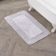 thumbnail image 1 of Alfombra de baño de algodón Laura Ashley 69 x 114 cm con volantes morados, 1 of 8