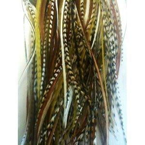Feather Hair Extension Natural Mix 7-10 Feathers for Hair Extension Includes 2 Silicone Micro Beads 5