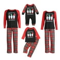 thumbnail image 1 of Tenues Parent-Enfant de Noël, Chandail à Manches Longues Col Rond Lettre Patchwork Combinaison Pantalon à Carreaux, 1 of 6