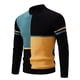 thumbnail image 1 of Suéter de cuello alto medio de invierno para hombre, suéter de color contrastante, moda juvenil coreana, top casual, 1 of 6