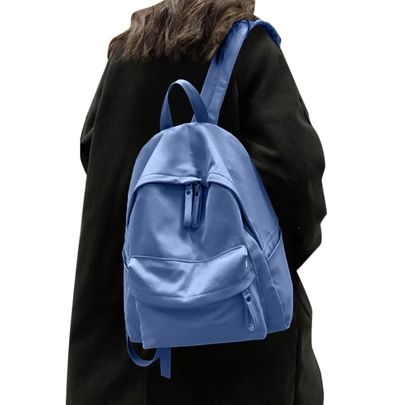 Otqutp 15" Casual Canvas Backpack for Women College Bag Rucksack for Men Travel Travel College Outdoors for Casual Traveling Hiking(Blue,One Size)