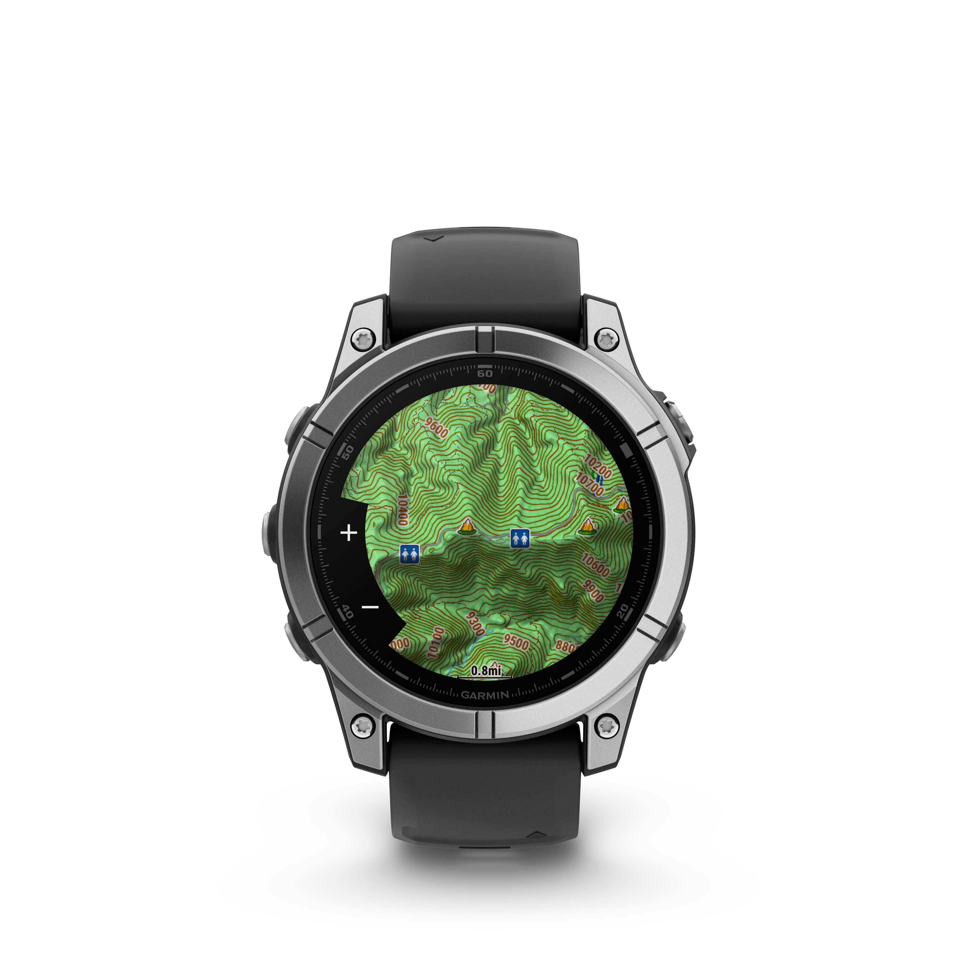 Garmin fenix E – 47 mm, AMOLED, Premium Multisport GPS Smartwatch, Long-Lasting Battery Life, Stainless Steel with Black Band