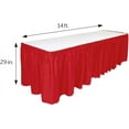 thumbnail image 4 of DecorRack 4 Table Skirts Plastic, 29 in x 14 ft, Red, 4 of 5