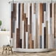 thumbnail image 3 of Cortina de ducha rústica de madera de 182 x 182 cm, estilo granja occidental, tablones de madera antiguos, marrón, retro, de madera dura, tela campestre, para decoración de baño, impermeable,, 3 of 6