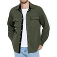 thumbnail image 2 of NoxwB Men's Lightweight Quilted Button Down Jackets Relaxed Fit Casual Cargo Outerwears Turndown Collar Long Sleeve Coats with Chest Pockets Army Green M, 2 of 9