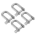 thumbnail image 1 of Grilletes en D, 4Pcs 0.3 Pulgadas de Ancho Interior Gancho de Tornillo de Acero Inoxidable Pequeño, 1 of 5