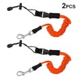 thumbnail image 4 of Naiovety Paquete de 2 Kayak Paddle Leash Cuerda Elástica Canoa Seguridad Tie Cord Portátil Deportes acuáticos Rafting Canotaje Accesorios Ropa Deportiva, Zapatos Naranja, 4 of 6