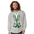 thumbnail image 5 of Irish Leprechaun Tuxedo St Pattys Tux Men's Crewneck Sweatshirt Brisco Brands X, 5 of 6