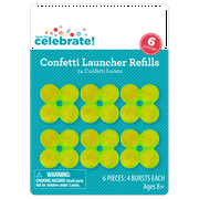Way to Celebrate 6 Pack Confetti Refills for Launcher, Metallic Foil Confetti