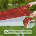 thumbnail image 6 of Red Christmas Gingerbread Man Pattern Square Fitted Tablecloth with Elastic Edge,Square Table Cover,Washable Elastic Table Cover for Home Kitchen Party Decor 36"x36", 6 of 6