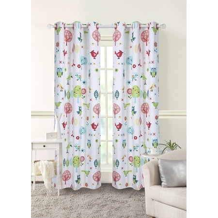 - Mainstays Kids Woodland Room Darkening Single Curtain Panel