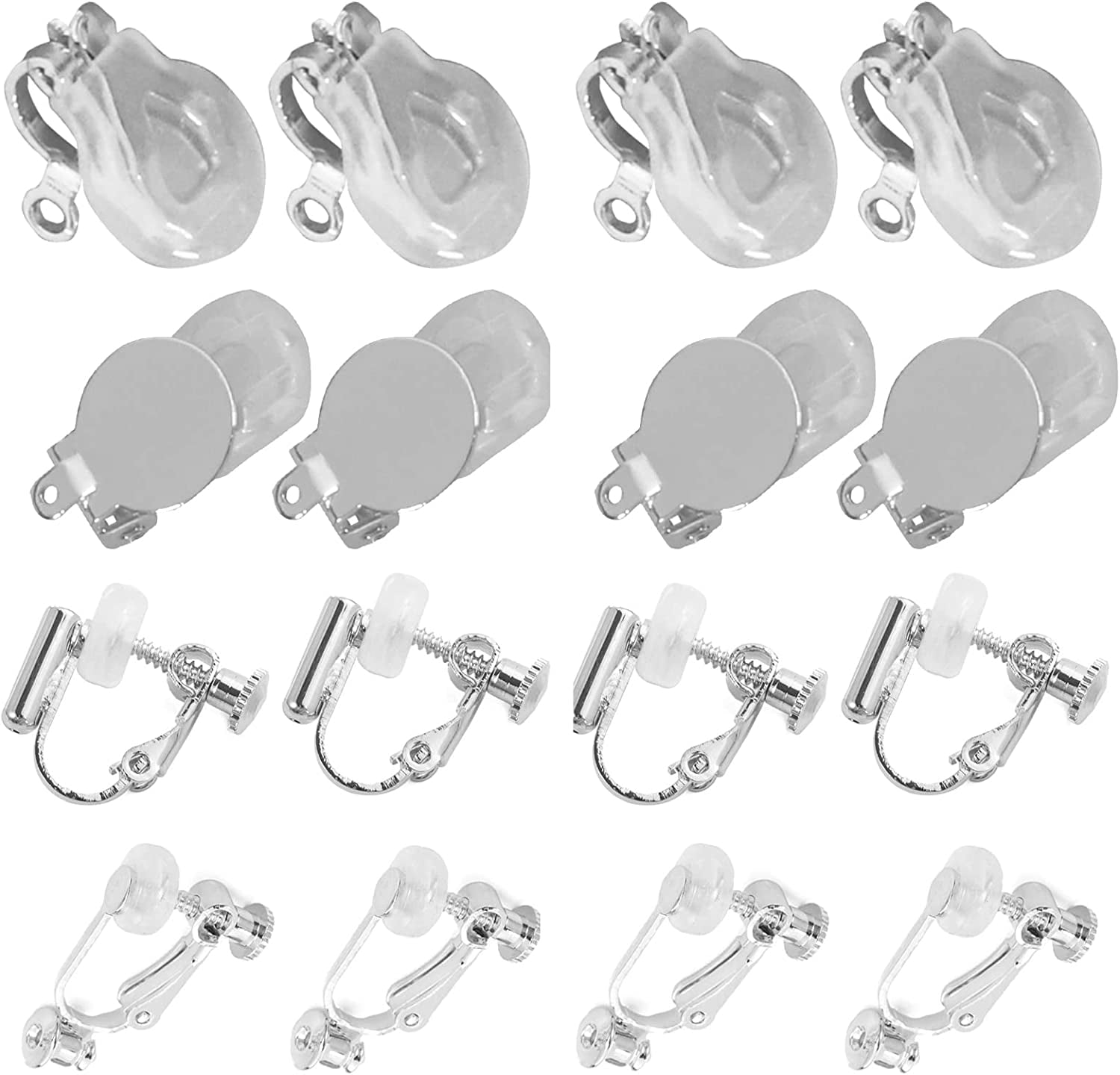 Earring Converters Pierced to Clip, 16 Pieces Earring Clip Backs Clip