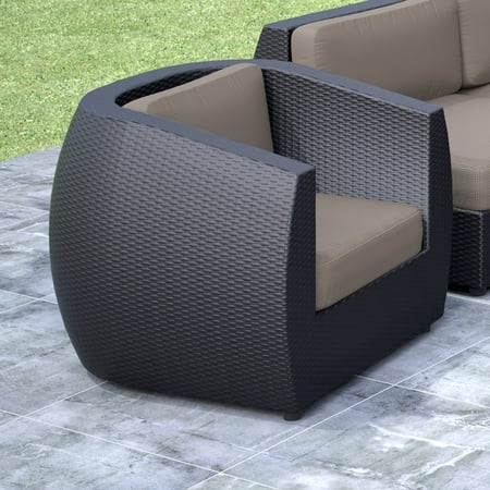 CorLiving Seattle Patio Chair, Textured Black Weave